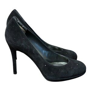 Stuart Weitzman Women's Shoes Size 9 Suede Embellished Heels Black